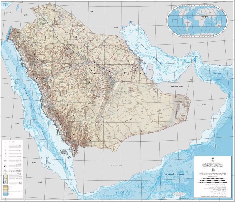 السعودية تعلن الخريطة الرسمية لـ المملكة العربية السعودية بالحدود المعتمدة