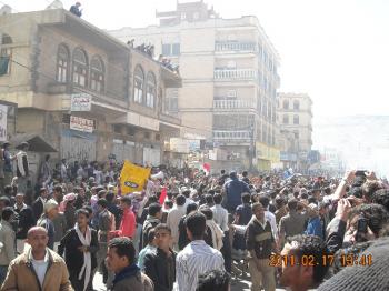 بالصور .. المظاهرة التي شهدتها العاصمة صنعاء في شارع الرباط اليوم 
