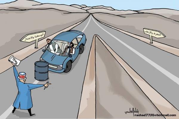 كاريكاتير رائع لرشاد السامعي يحكي التطرف والإرهاب