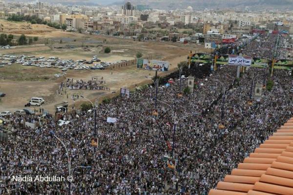 شاهد صور الحشود من شارع الستين، دعماً للإصطفاف الوطني