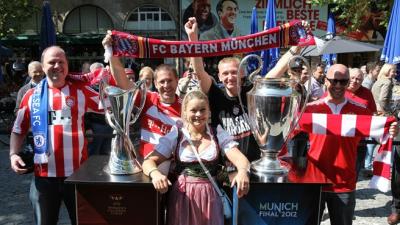 وصول كأس أبطال أوربا الى مدينة ميونيخ